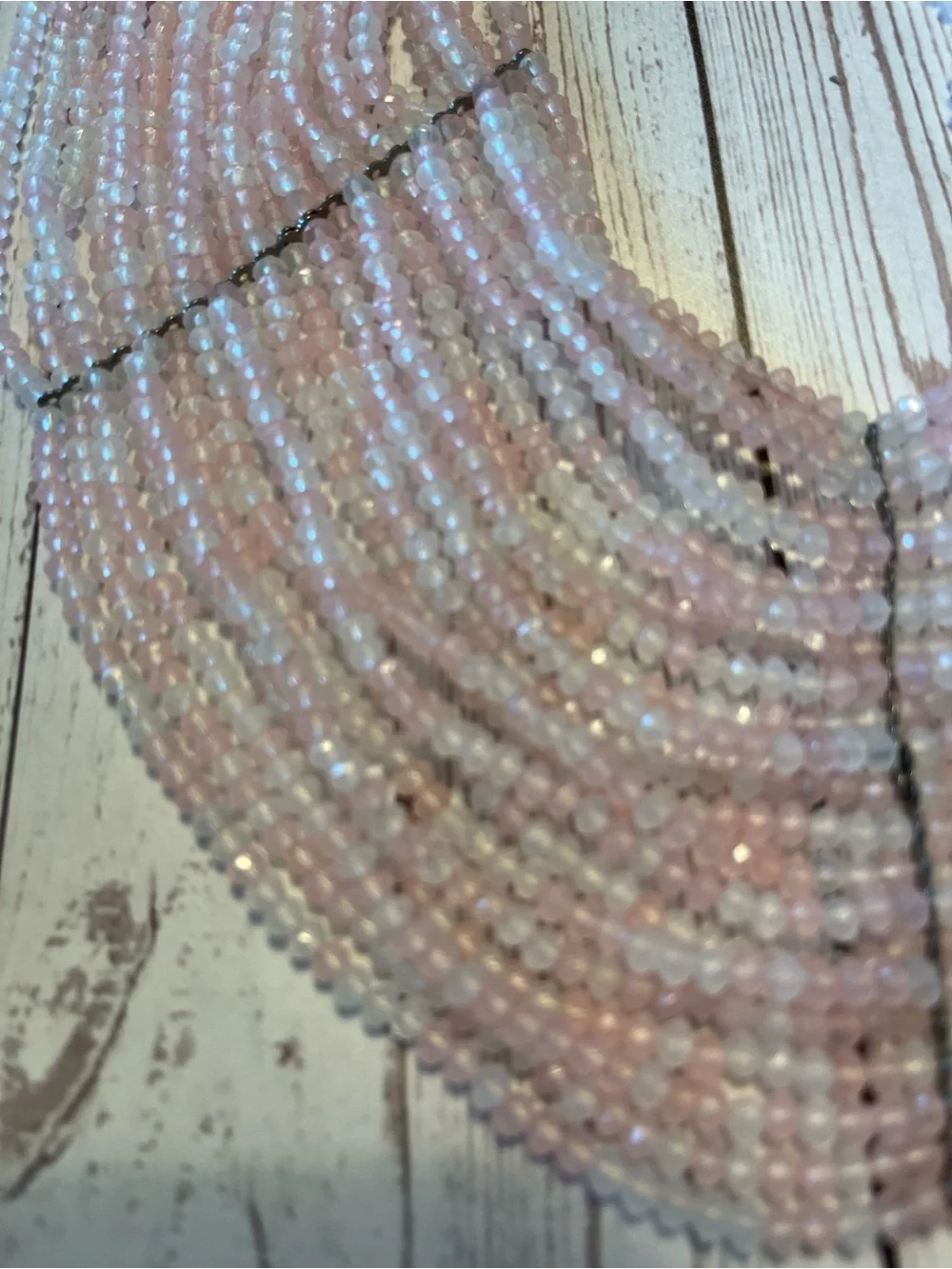 Multi-Strand Y2K Pink Beaded Barbiecore Statement Necklace